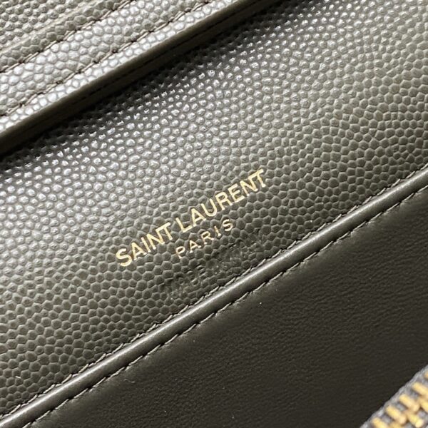 YSL Becky Quilted Chain Bag – Black & Moss Green