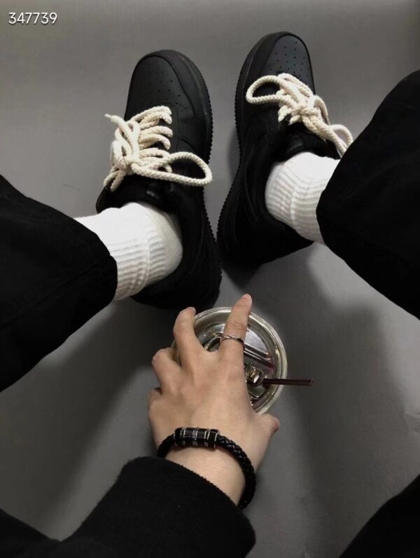 sy_no_20A837FFEB5C0F6652829111DA7E19D2_6 Nike Air Force 1 Low Custom – Triple Black / Rope Lace
