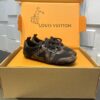 sy_no_214894756FD64C56D955F30EEC8BD13A_0 Louis Vuitton Sneakerina Monogram Canvas & Black Mesh Thin-Sole Sneakers