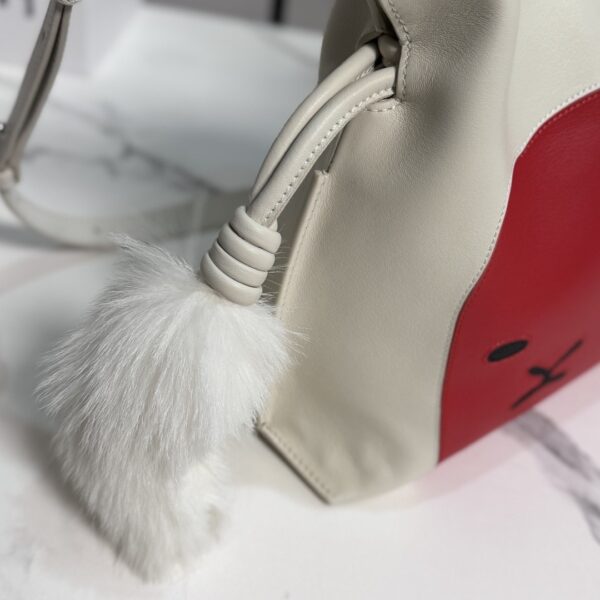 sy_no_215DB27D6B8F13F54B825476E1F2B633_5 Loewe Lion Intarsio Flamenco Medium Bag – Glossy Calfskin Leather (White)