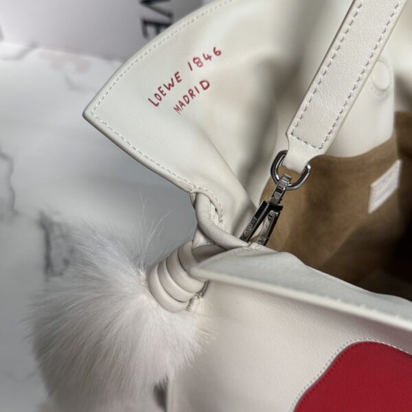 sy_no_215DB27D6B8F13F54B825476E1F2B633_6 Loewe Lion Intarsio Flamenco Medium Bag – Glossy Calfskin Leather (White)