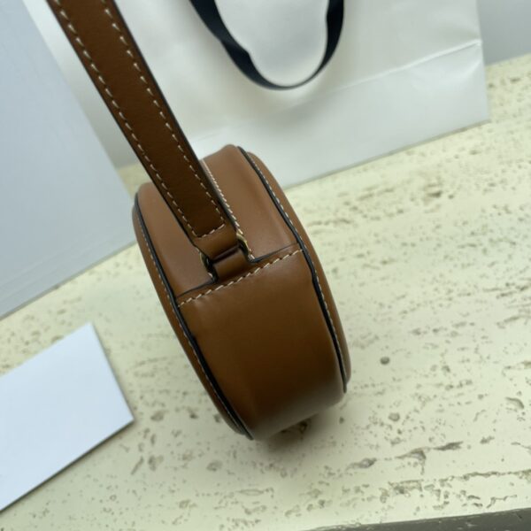 sy_no_2222614781C0794A9922930147CFEAF9_6 Brown Triomphe Small Oval Crossbody Bag