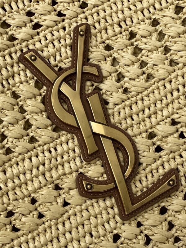 sy_no_223BD04B698EDE153F89A185C778EC57_5 YSL Small Icare Woven Tote – Beige & Gold