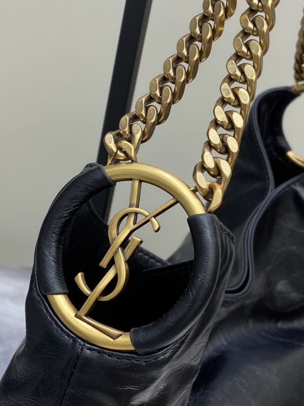 sy_no_22920A519A2D93E6F12D749A28921619_3 YSL Oil-Waxed Leather Chain Hobo Bag – Black & Gold