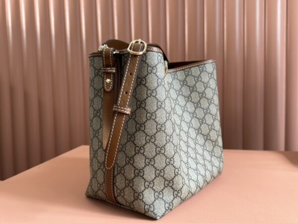 sy_no_23A0432E175D1F04960AA8DC07C1C1E2_6 GG Emblem Small Shoulder Bag – Beige & Dark Brown GG Coated Canvas