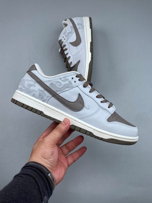 sy_no_2405F6084491558BF7D7B5AE443A48B4_3 Nike Dunk Low Custom “Grey Brown / Cloud Wave” Sneakers