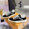 sy_no_247A454D5A4F2D7DDC823524A28E8222_3 Louis Vuitton LV Groovy Black Suede & Caramel Gum Sole Chunky Skate Sneakers