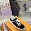 sy_no_247A454D5A4F2D7DDC823524A28E8222_5 Louis Vuitton LV Groovy Black Suede & Caramel Gum Sole Chunky Skate Sneakers