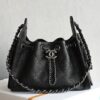 sy_no_2498FD848C1795C57D909FB466272D1E_0 Chanel Mini Hobo Shoulder Bag in Grained Calfskin with Leather-Interlaced Chain and Vintage Silver-Tone Hardware
