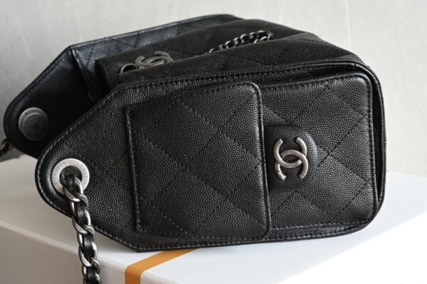 sy_no_2498FD848C1795C57D909FB466272D1E_2 Chanel Mini Hobo Shoulder Bag in Grained Calfskin with Leather-Interlaced Chain and Vintage Silver-Tone Hardware