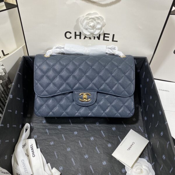 sy_no_24B08C783DC5AF557F29269F852A2DCA_0 Chanel CF Series 1113 Royal Blue Caviar-Grained Imported Calfskin Shoulder/Handbag