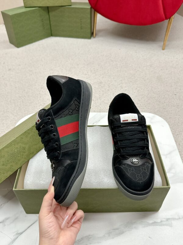 Gucci Screener Black Suede and GG Canvas Sneaker – Black / GG Monogram