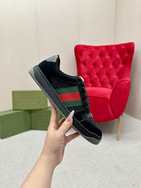 Gucci Screener Black Suede and GG Canvas Sneaker – Black / GG Monogram