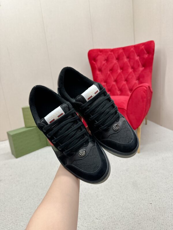 Gucci Screener Black Suede and GG Canvas Sneaker – Black / GG Monogram