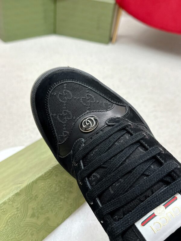 Gucci Screener Black Suede and GG Canvas Sneaker – Black / GG Monogram