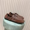 sy_no_253C4C796328B0ADA02560C37993BD30_0 Brown & Dark Brown Nappa Leather Lace-Up Loafers