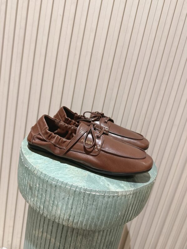 sy_no_253C4C796328B0ADA02560C37993BD30_0 Brown & Dark Brown Nappa Leather Lace-Up Loafers