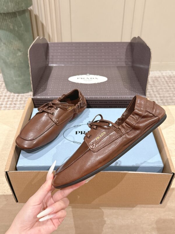 sy_no_253C4C796328B0ADA02560C37993BD30_2 Brown & Dark Brown Nappa Leather Lace-Up Loafers