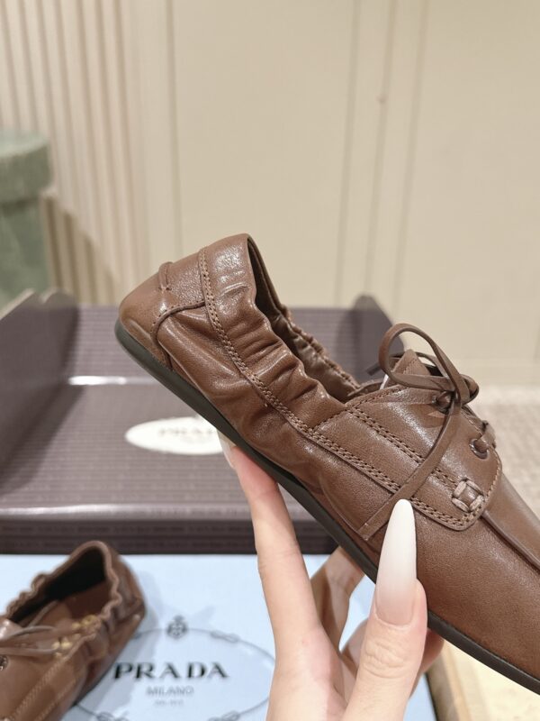 sy_no_253C4C796328B0ADA02560C37993BD30_5 Brown & Dark Brown Nappa Leather Lace-Up Loafers
