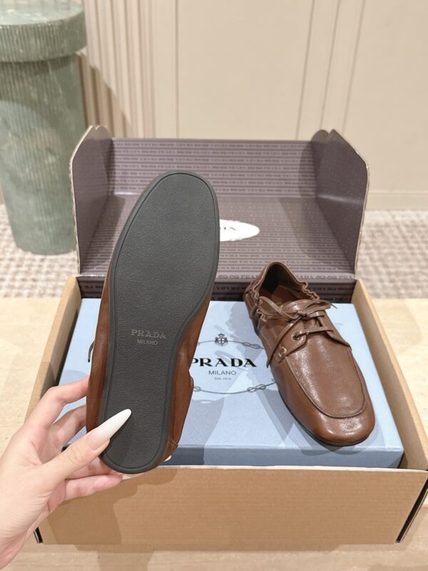 sy_no_253C4C796328B0ADA02560C37993BD30_7 Brown & Dark Brown Nappa Leather Lace-Up Loafers