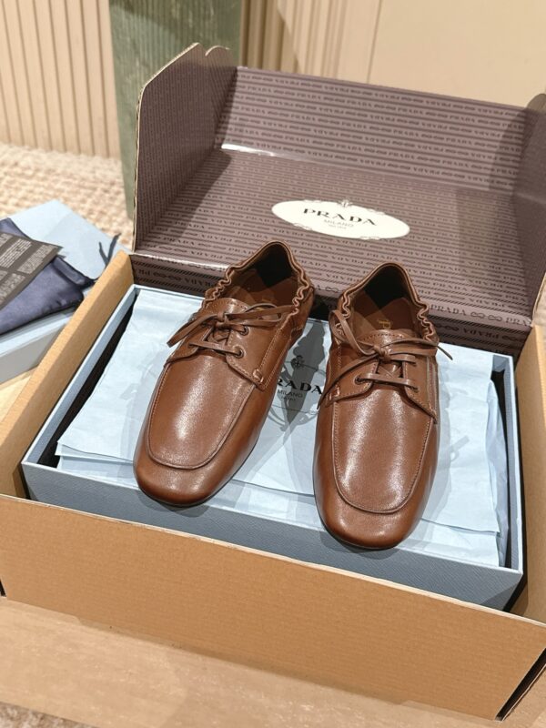 sy_no_253C4C796328B0ADA02560C37993BD30_8 Brown & Dark Brown Nappa Leather Lace-Up Loafers