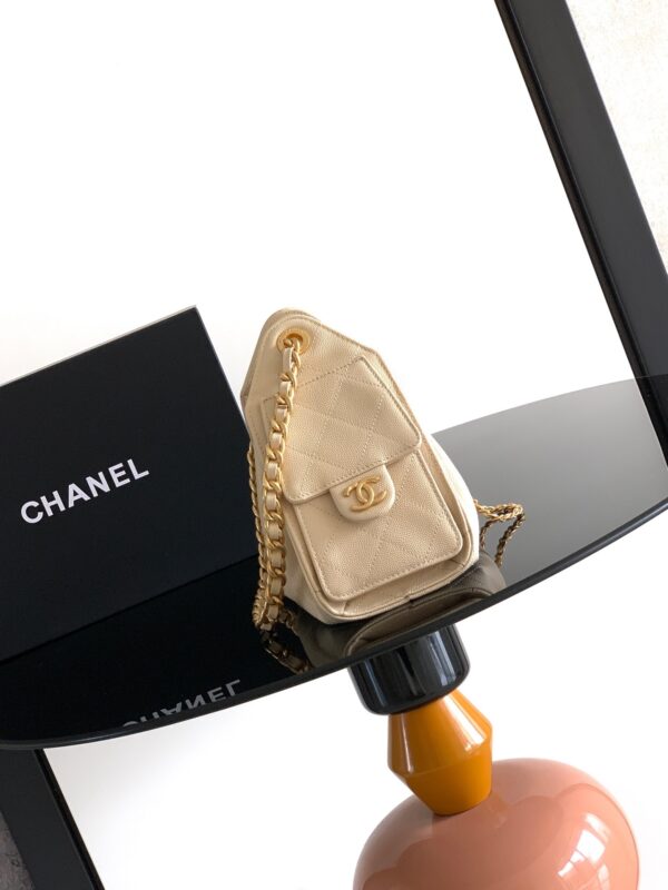 sy_no_2557665DF39923DA795BCBE2AE5E4E14_2 Chanel Mini Hobo Bag – Grained Calfskin (Caviar) with Large Buckle, Chain Strap, and Shoulder/Crossbody Design