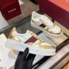 sy_no_25A976A8ED9A2DAAB966DB1A101651E2_0 Gucci Web & Metallic Gold Leather Platform Sneaker – White / Metallic Gold