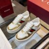 sy_no_25A976A8ED9A2DAAB966DB1A101651E2_1 Gucci Web & Metallic Gold Leather Platform Sneaker – White / Metallic Gold