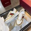 sy_no_25A976A8ED9A2DAAB966DB1A101651E2_3 Gucci Web & Metallic Gold Leather Platform Sneaker – White / Metallic Gold