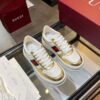 sy_no_25A976A8ED9A2DAAB966DB1A101651E2_6 Gucci Web & Metallic Gold Leather Platform Sneaker – White / Metallic Gold