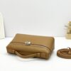 sy_no_260F803CD9C2335A53E87147019FBB83_3 L19 Ostrich-Embossed Calfskin Handbag / Kelly-Style Bag / Shoulder Bag – Golden Brown