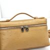 sy_no_260F803CD9C2335A53E87147019FBB83_5 L19 Ostrich-Embossed Calfskin Handbag / Kelly-Style Bag / Shoulder Bag – Golden Brown