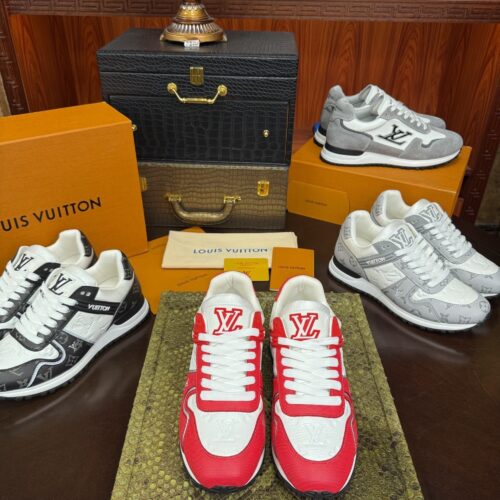 sy_no_261529DA9E47C9804A44C24542788445_0 Louis Vuitton Run Away Sneakers in Red & White