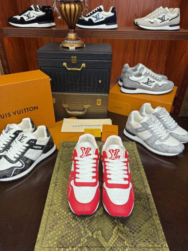sy_no_261529DA9E47C9804A44C24542788445_0 Louis Vuitton Run Away Sneakers in Red & White