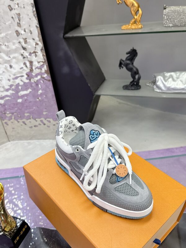 sy_no_2666FEEA6F0C3702CB7DC93F671B6E9A_5 Louis Vuitton LV Skate Grey & Light Blue Retro Skate Sneakers