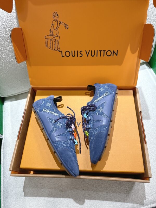 sy_no_26CCB86B7E4AA24EA6F71A6B68388458_2 Louis Vuitton Sneakerina Blue Monogram Denim Flower Thin-Sole Sneakers