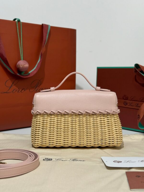 sy_no_2795688B4A7E253E4C0ED1820F29F64E_3 Loro Piana Extra Pocket L19 – Woven Leather Bag (Pink)