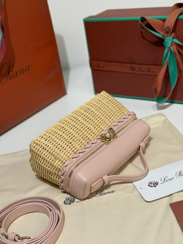 sy_no_2795688B4A7E253E4C0ED1820F29F64E_4 Loro Piana Extra Pocket L19 – Woven Leather Bag (Pink)
