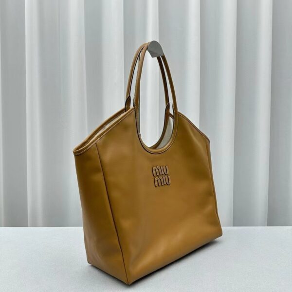 Caramel Brown Smooth Leather Large Shoulder Tote