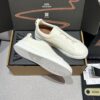 sy_no_282B457498AD448547F9BEB0BE85F953_5 Cream Pebbled Suede Triple-Cross Slip-On Shoes
