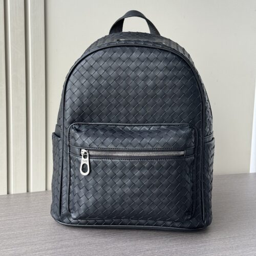 sy_no_2859908DD735E17B0E1B1A678DDFD9D1_0 Woven Waxed Leather Unisex Backpack – Black