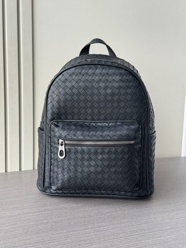sy_no_2859908DD735E17B0E1B1A678DDFD9D1_0 Woven Waxed Leather Unisex Backpack – Black
