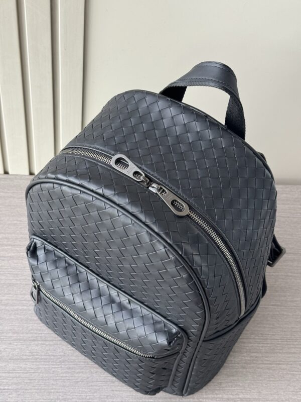 sy_no_2859908DD735E17B0E1B1A678DDFD9D1_4 Woven Waxed Leather Unisex Backpack – Black