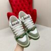 sy_no_287583750B7A99AD0B4D35518DD72FB5_4 Gucci Screener Sneaker in Sage Green Suede & White GG Canvas with Pink Web Stripe