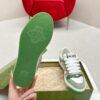 sy_no_287583750B7A99AD0B4D35518DD72FB5_8 Gucci Screener Sneaker in Sage Green Suede & White GG Canvas with Pink Web Stripe