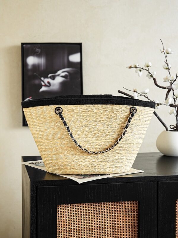 sy_no_29AFBBC5348A969DF5FBA7A4E5B57063_3 Black Large Straw Basket Tote