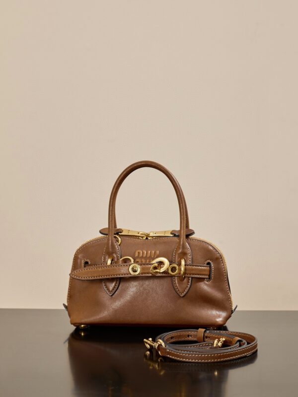 MIUMIU Aventure Mini Shell Bag in Oak Color