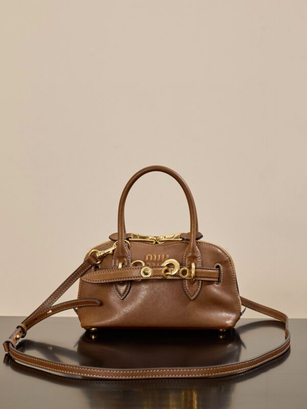 MIUMIU Aventure Mini Shell Bag in Oak Color