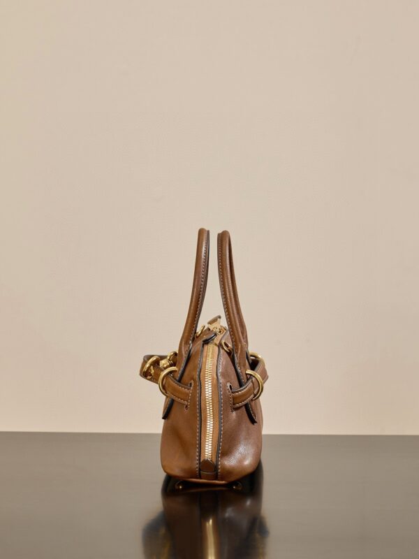 MIUMIU Aventure Mini Shell Bag in Oak Color