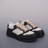 sy_no_2A3D1A6F57A5F010EB2148753BC45A31_0 Gucci Re-Web Sneaker in Black & White Perforated Leather with Interlocking GG